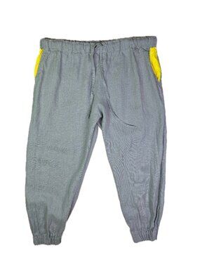 Black Ficus Size XL Men's Linen Pants Joggers Mountain Ash Light Grey Yellow